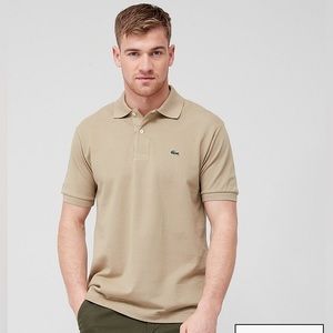 new lacoste classic fit beige polo